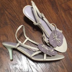 Floral heeled sandals